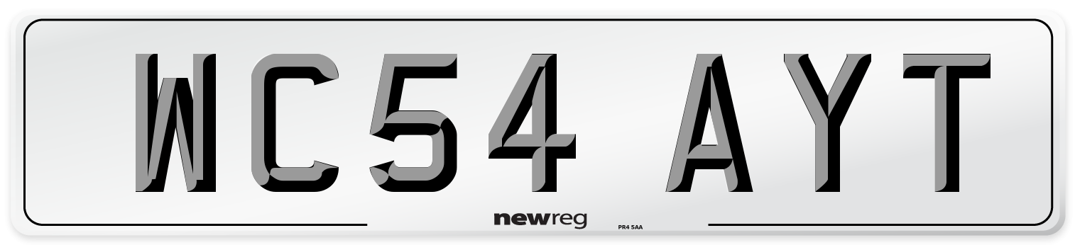 WC54 AYT Number Plate from New Reg
